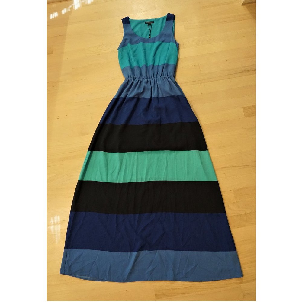 Tommy Hilfiger Blue Colorblock Striped Maxi Dress size XS